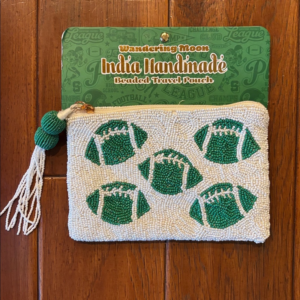 Wandering Moon Beaded Football Travel Pouch